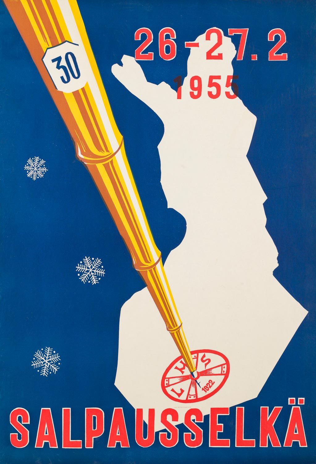 Salpausselän kisojen juliste 1950-luvulta.
